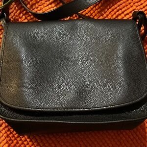 Longchamp Black Pebbled Leather Crossbody Bag